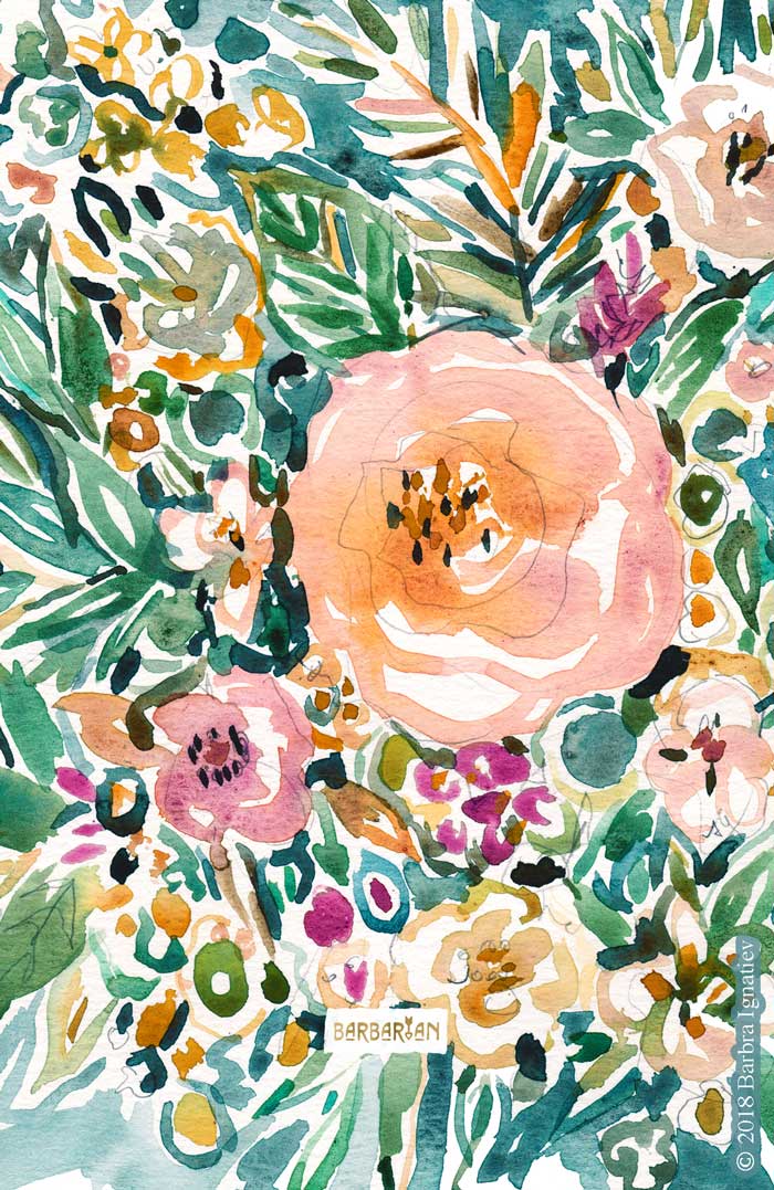 SMELLS LIKE LUSH MORNINGS Floral Watercolor