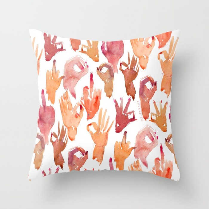 ZERO FUCKS GIVEN Hand Gestures pillow