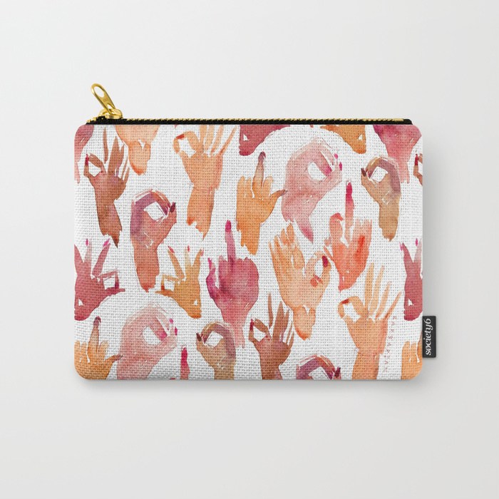ZERO FUCKS GIVEN Hand Gestures zip pouch