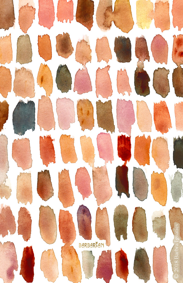 SKIN SWATCHES Watercolor Brushstrokes