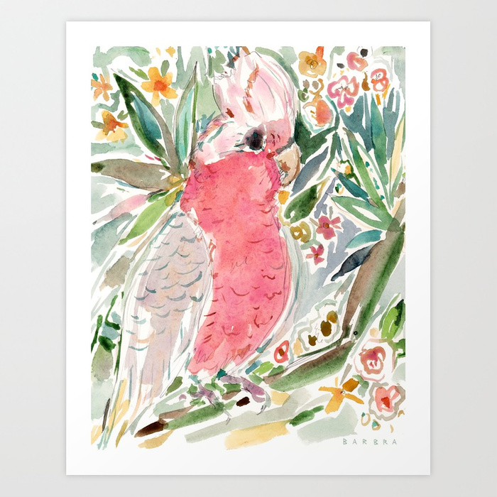 VINNY THE GALAH Cockatoo Art Print