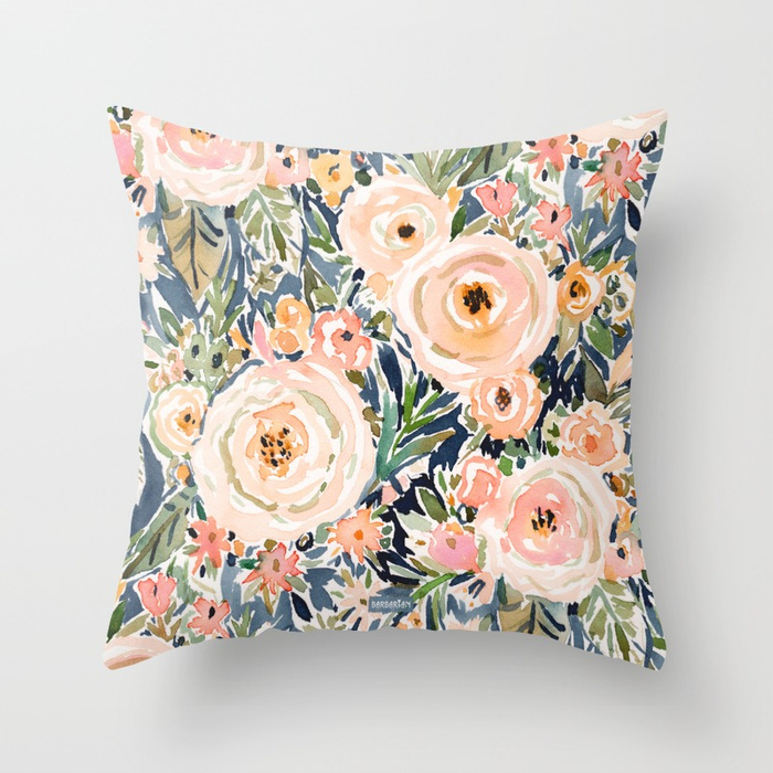 SINGER-SONGWRITER Romantic Dark Floral pillow