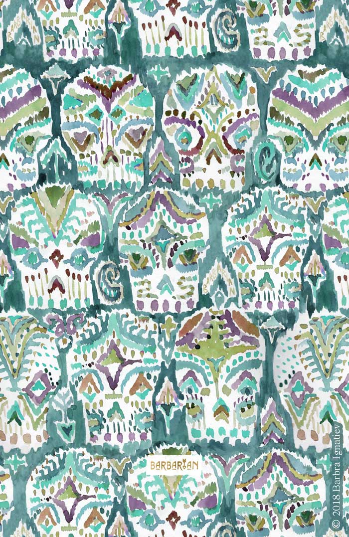 CARPE DIEM SKULLS in Teal Fade