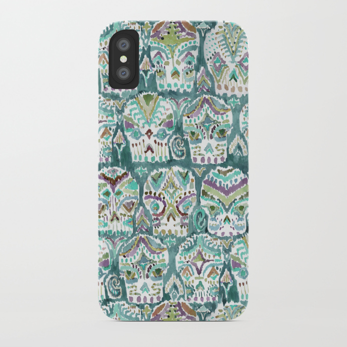 CARPE DIEM SKULLS in Teal Fade phone case