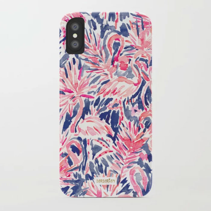 FLAMER-LAGOON-Navy-Pink-Flamingo-Print-phone-case