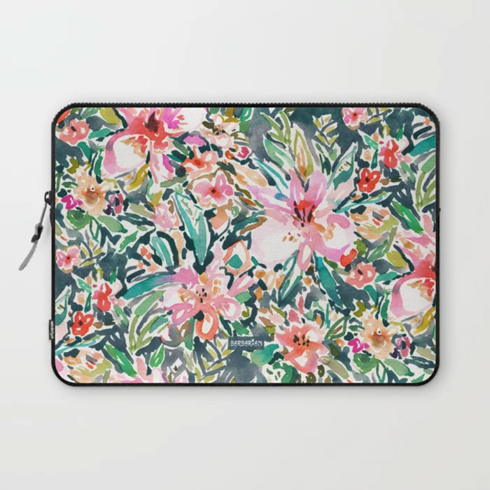 RACHEL'S-PARADISE-Lush-Floral-laptop-sleeve