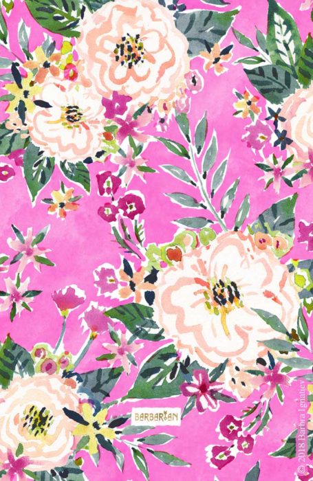PRETTY MARCY Hot Pink Floral – BARBARIAN by Barbra Ignatiev | Bold ...