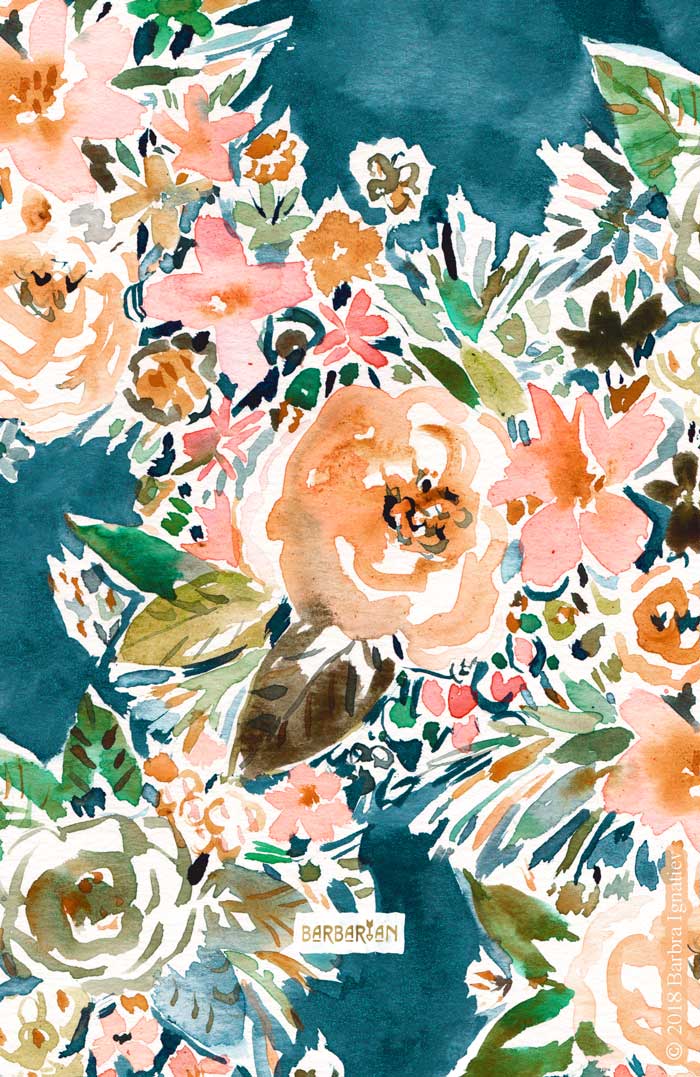 VELVET GARDEN Moody Teal Floral