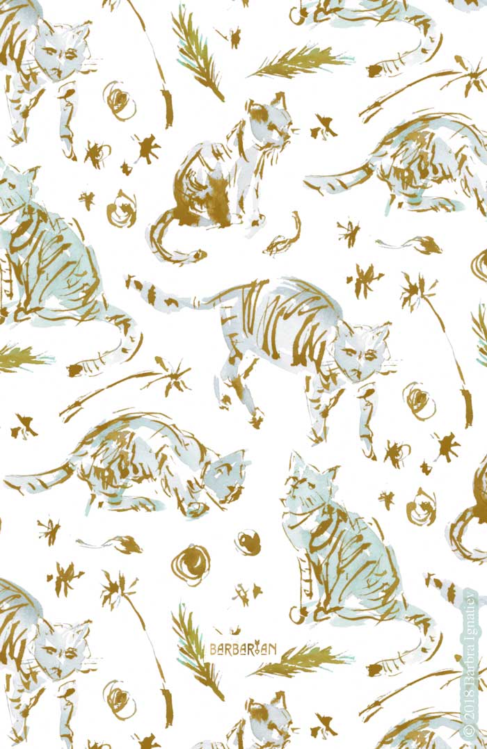 BORED AF CATS Gestural Kitty Print