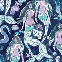 SIREN CITY Indigo Mermaid Print