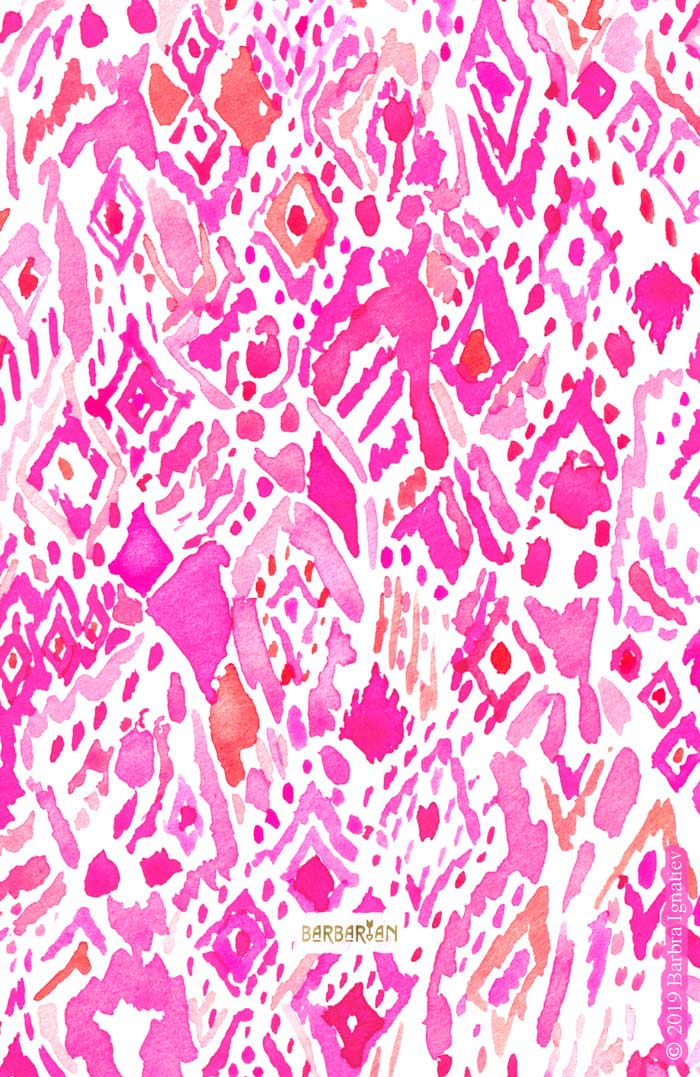 DANCING DIAMONDS Pink Naked Lady Print
