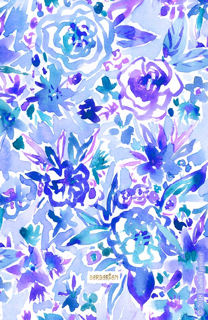 SELF PERMISSION Aqua Lavender Floral