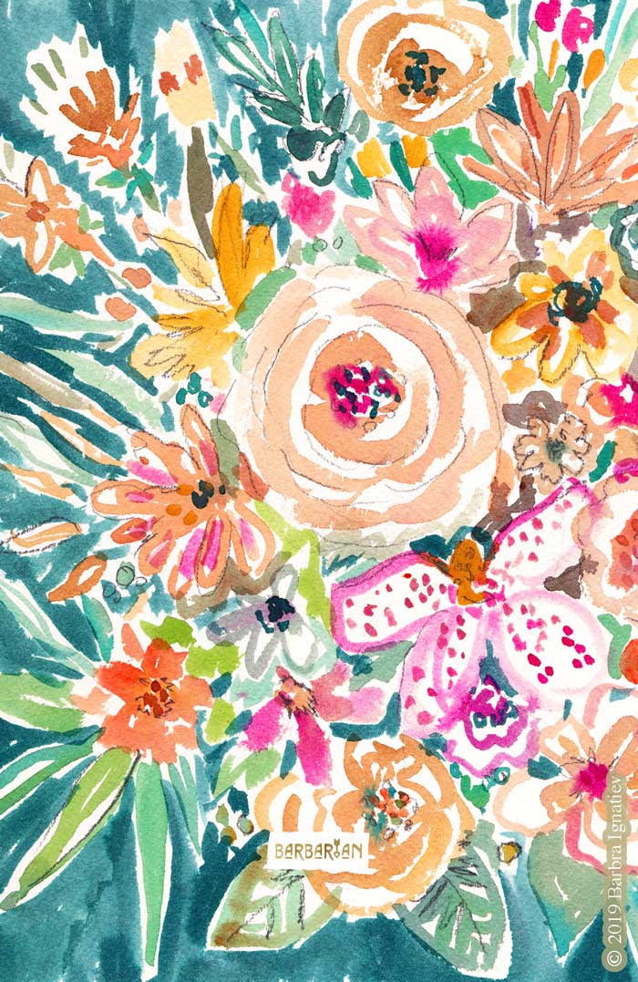 SMELLS LIKE WARM CAT Colorful Floral