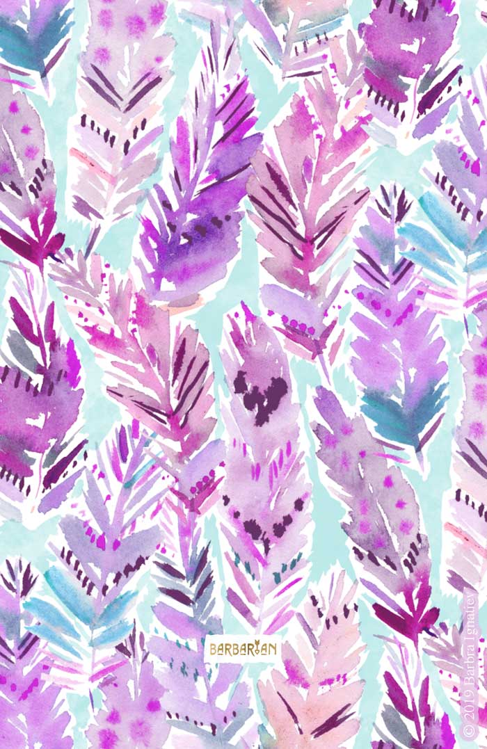 WILD and FREE Lavender Aqua Feathers