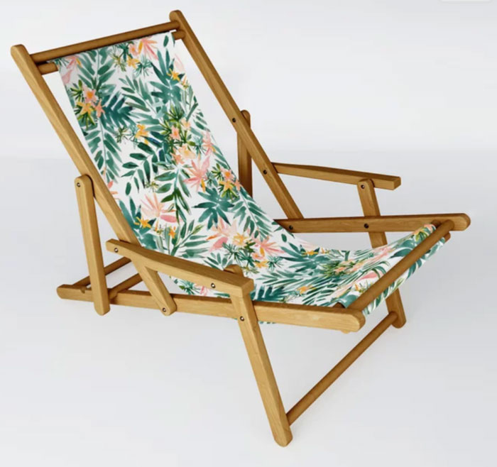 VACAY VIBES Tropical Palm Sling Chair