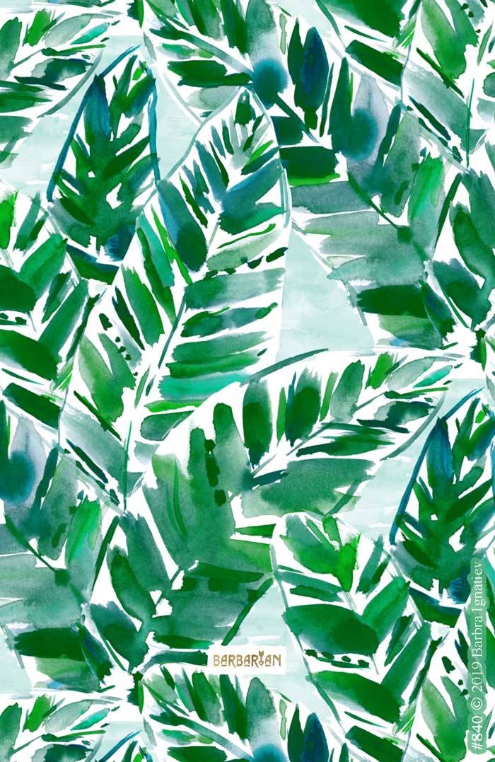 VERY VERDANT Green Tropical Banana Leaves