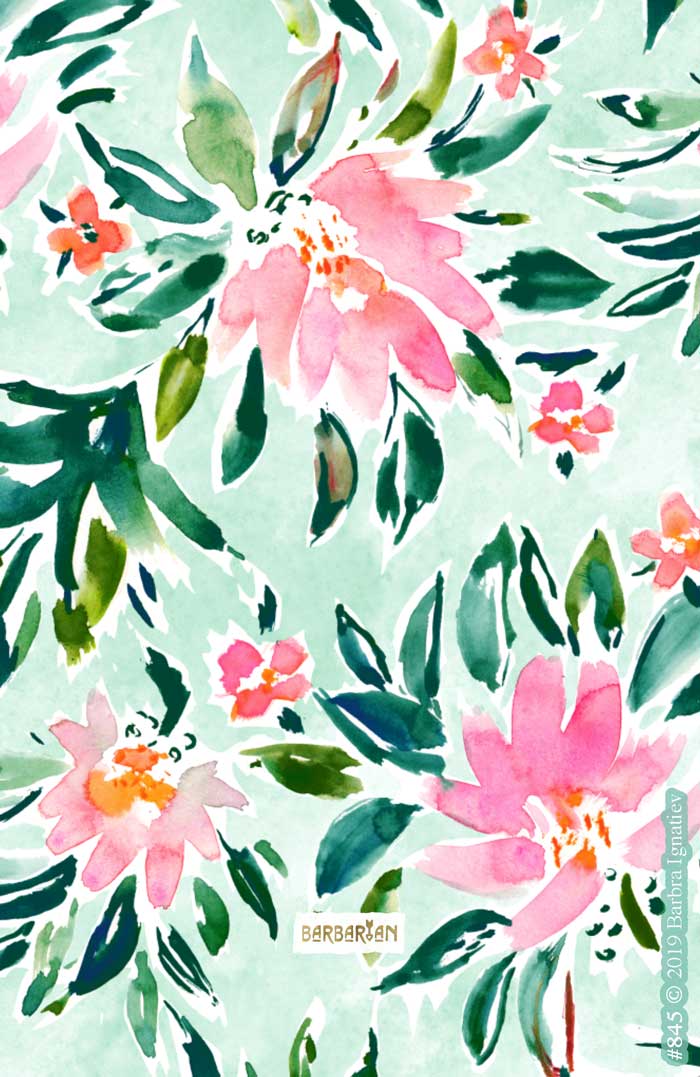 SWOOSH Pink Mint Floral