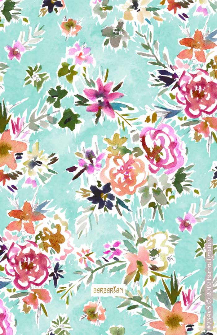 WILD LOVE Pretty Aqua Floral