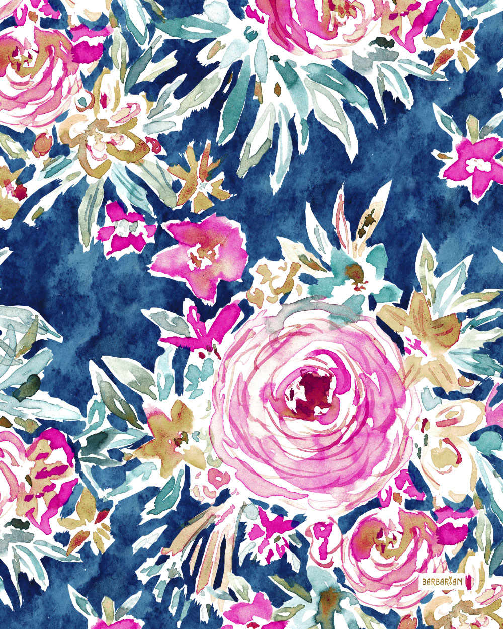 DEFLORABLE Pink Blue Floral – BARBARIAN by Barbra Ignatiev | Bold ...